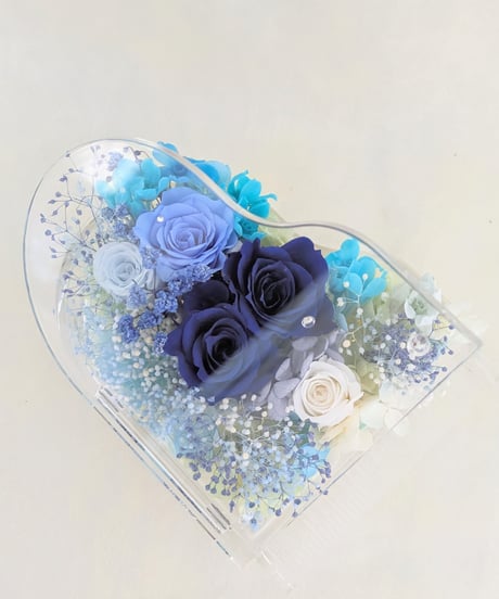 【プリザーブドフラワー／グランドピアノシリーズ】青い薔薇の奇跡とブルーROSEの流れるような美しい音色