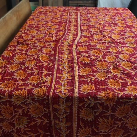 インド○カンタキルト○オレンジ民族○  約216×139cm