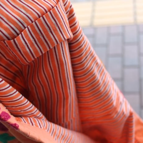 SuzaniBag.C淡オレンジ×内ストライプ