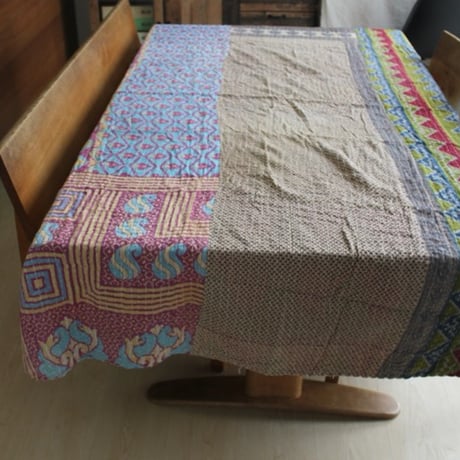 インド○カンタキルト○グレーブルー○  約216×139cm