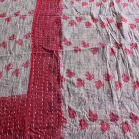 インド○カンタキルト○ブルーフラワー○  約216×139cm