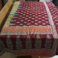 インド○カンタキルト○エンジ×イエローオレンジ○  約216×139cm