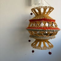 ThaiPopUp〇Indiaハンドメイド クロシェ ペンダントオーナメント〇ナチュラルC