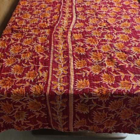 インド○カンタキルト○オレンジ民族○  約216×139cm