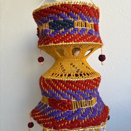ThaiPopUp〇Indiaハンドメイド クロシェ ペンダントオーナメント〇ナチュラルD