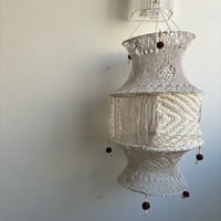 ThaiPopUp〇Indiaハンドメイド クロシェ ペンダントオーナメント〇ホワイトC