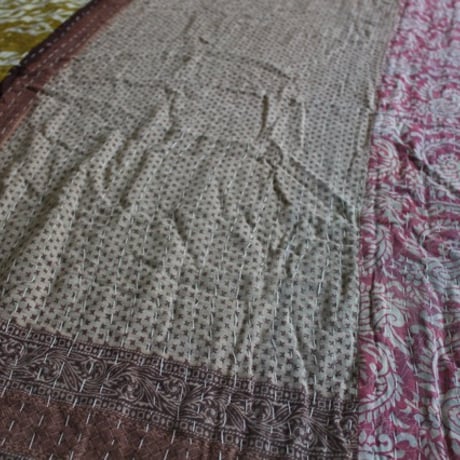 インド○カンタキルト○パッチワーク○  約216×139cm