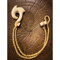 ボーンカービング鯨骨HOOKネックレス WB-477