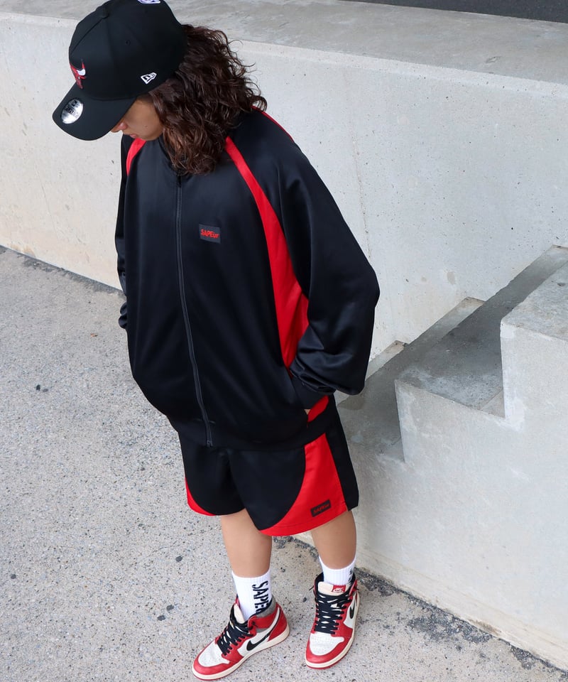 A0026-003】□TRACK TOP□トラックジャケット□ブラック/レッド | SAPEur
