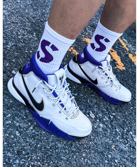 【A0026-187】■CREW SOCKS PURPLE■S LOGO■ホワイト