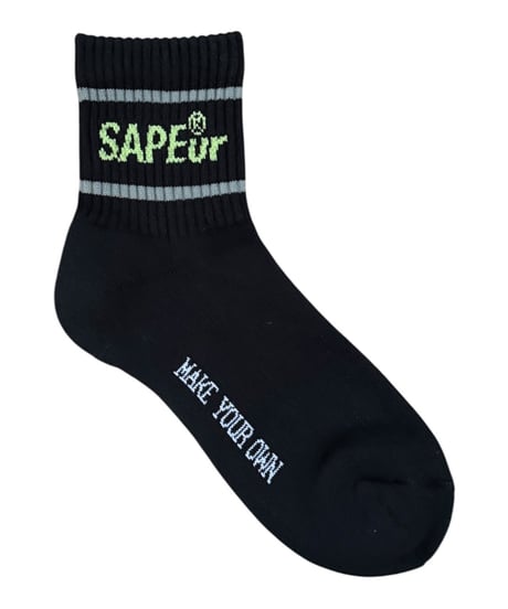 【A0026-180】■ANKLE SOCKS■ブラック/ライム