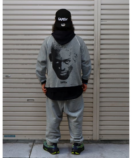 【A0026-337】■PULLOVER SWEAT HOODIE■霜降りグレー