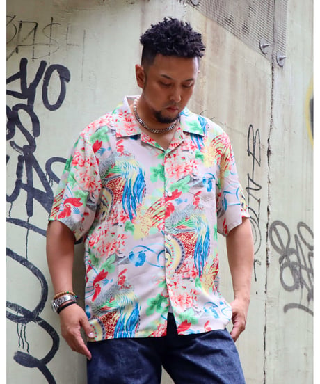【A0026-204】■ONAGADORI PRINT ALOHA■S/S SHIRT■