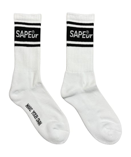 【A0026-183】■DOUBLE LINE CREW SOCKS■ホワイト