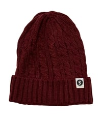 【A0026-343】CABLE KNIT CAP■バーガンディ