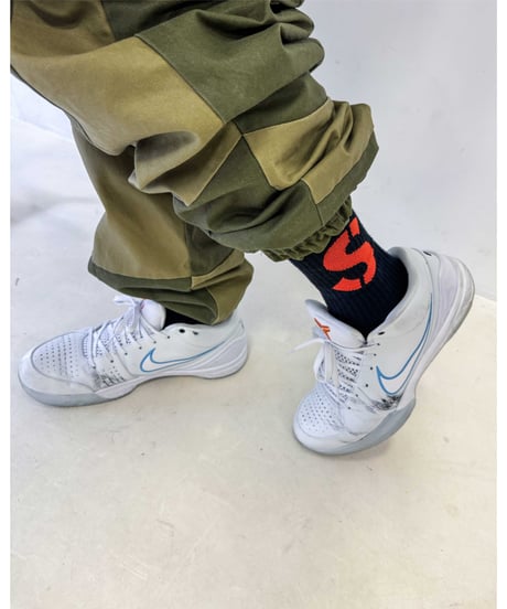 【A0026-192】■CREW  SOCKS ORANGE■S LOGO■ブラック