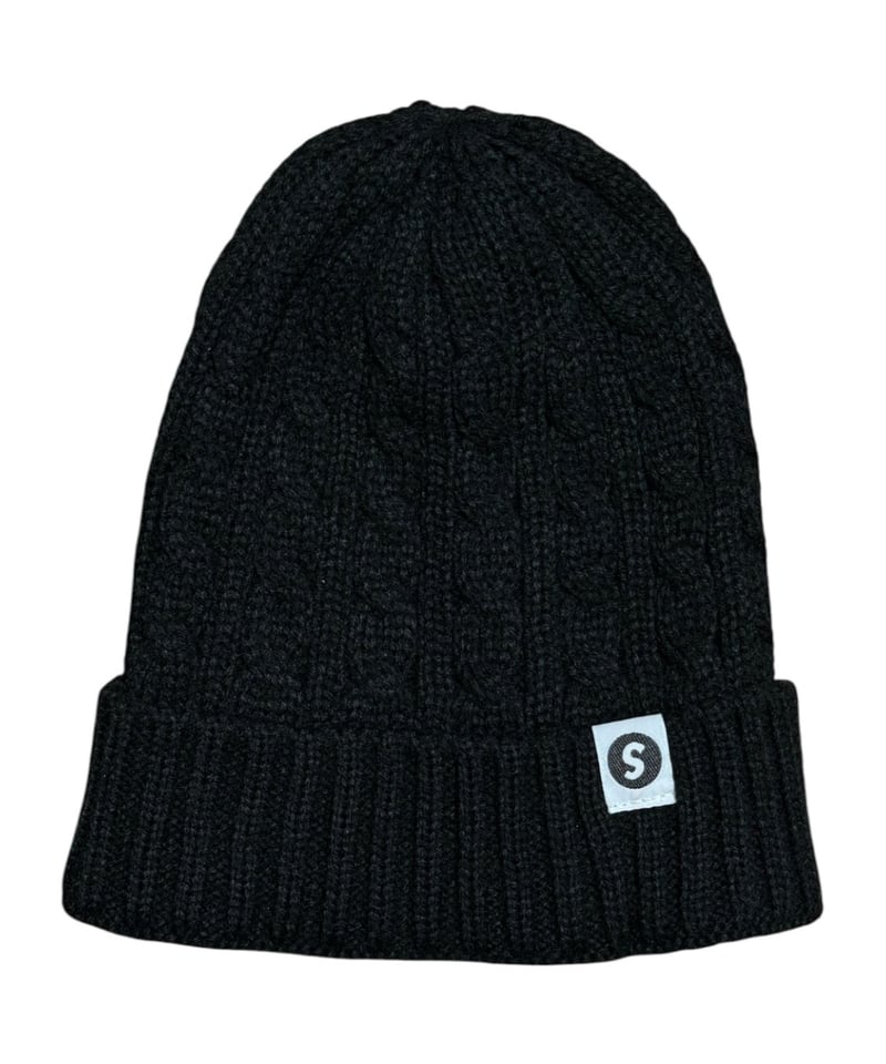 A0026-324】CABLE KNIT CAP□ブラック | SAPEur