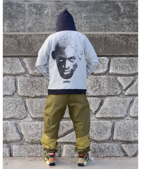 【A0026-337】■PULLOVER SWEAT HOODIE■霜降りグレー