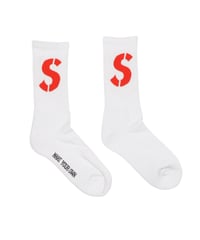 【A0026-191】■CREW SOCKS ORANGE■S LOGO■ホワイト