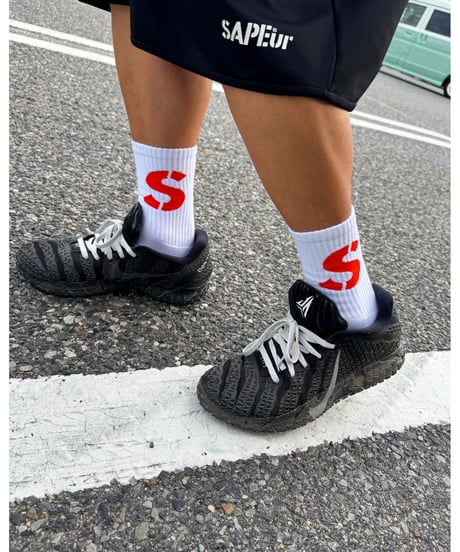 【A0026-191】■CREW SOCKS ORANGE■S LOGO■ホワイト
