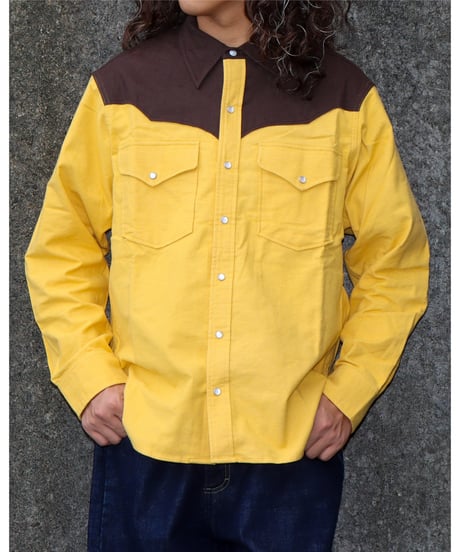 【A0026-063】■YOUNGTIMER WESTERN SHIRT■ヨークブラウン