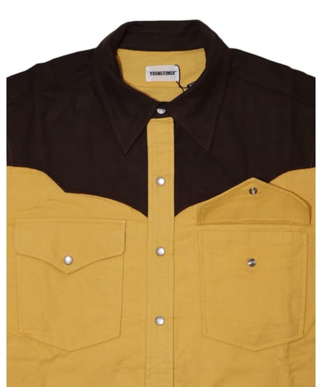 【A0026-063】■YOUNGTIMER WESTERN SHIRT■ヨークブラウン