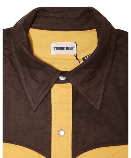 【A0026-063】■YOUNGTIMER WESTERN SHIRT■ヨークブラウン