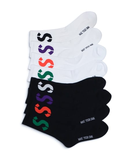 【A0026-185】■CREW SOCKS■S LOGO■ホワイト