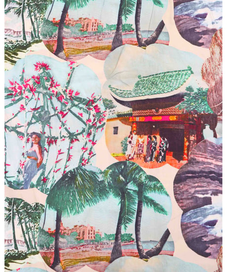 【A0026-203】■1950s  HAWAIIAN PICTURE PRINT ALOHA SHIRT■S/S SHIRT■