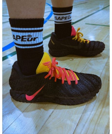 【A0026-184】■DOUBLE LINE CREW SOCKS■ブラック