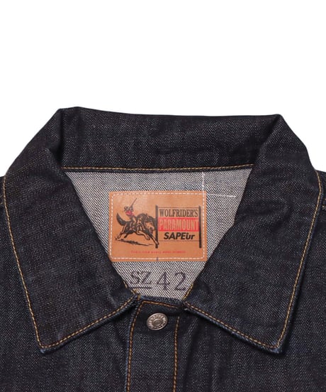 【A0026-259】■WOLF RIDERS DENIM JACKET■インディゴ