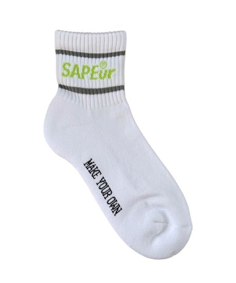【A0026-179】■ANKLE SOCKS■ホワイト/ライム