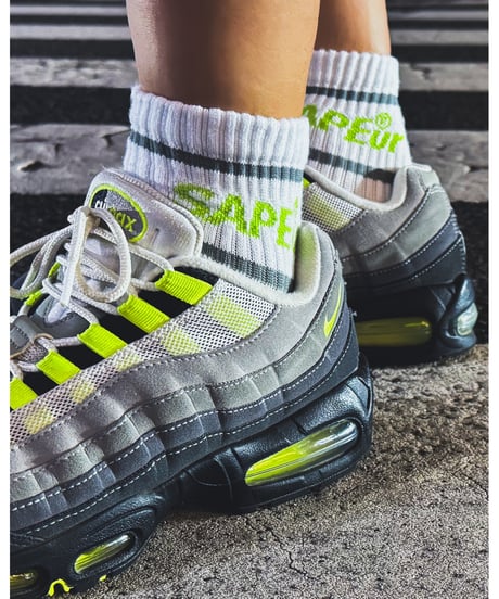 【A0026-179】■ANKLE SOCKS■ホワイト/ライム