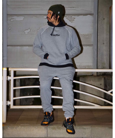 【A0026-337】■PULLOVER SWEAT HOODIE■霜降りグレー