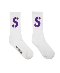 【A0026-187】■CREW SOCKS PURPLE■S LOGO■ホワイト