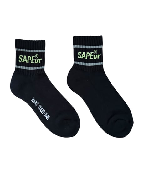 【A0026-180】■ANKLE SOCKS■ブラック/ライム
