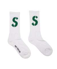 【A0026-189】■CREW SOCKS GREEN■S LOGO■ホワイト