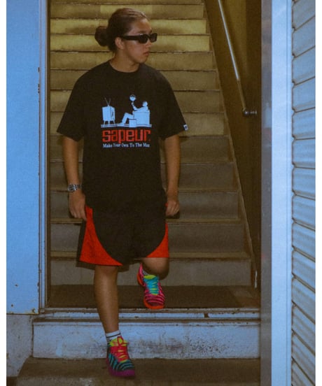 【A0026-268】■WATCHING THE GAME TEE■S/S TEE■ブラック