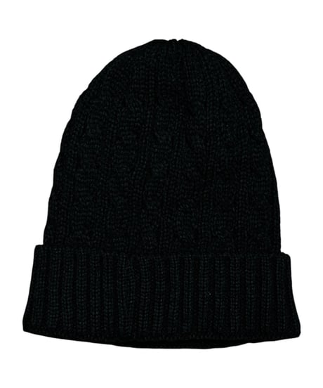 【A0026-324】CABLE KNIT CAP■ブラック