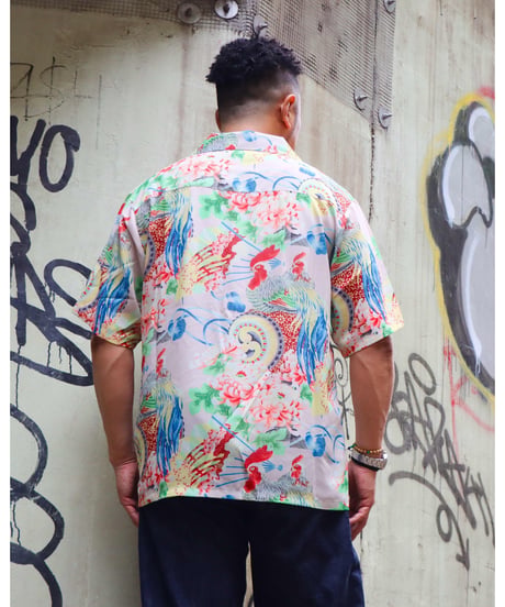 【A0026-204】■ONAGADORI PRINT ALOHA■S/S SHIRT■