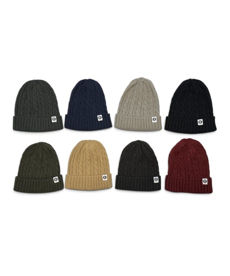 【A0026-341】CABLE KNIT CAP■ベージュ