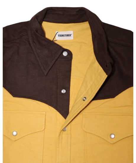 【A0026-063】■YOUNGTIMER WESTERN SHIRT■ヨークブラウン