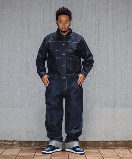 【A0026-259】■WOLF RIDERS DENIM JACKET■インディゴ