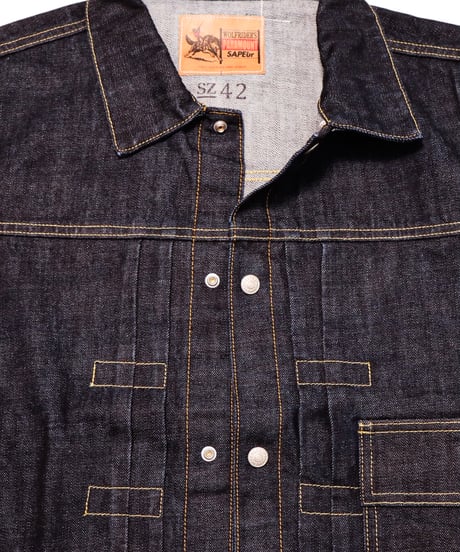 【A0026-259】■WOLF RIDERS DENIM JACKET■インディゴ