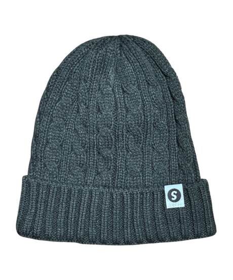 【A0026-325】CABLE KNIT CAP■チャコール