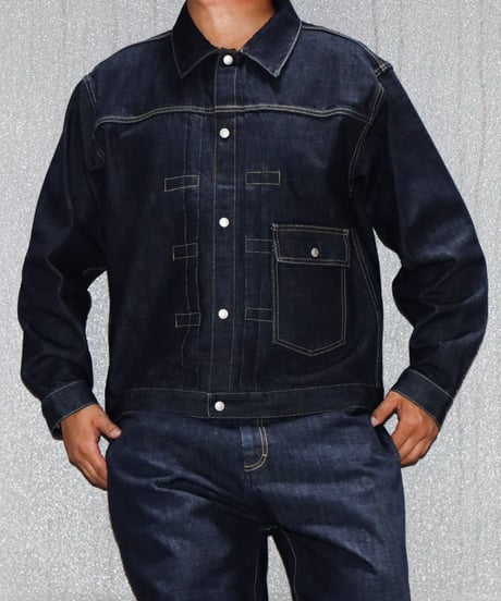 【A0026-259】■WOLF RIDERS DENIM JACKET■インディゴ