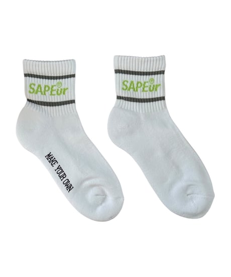 【A0026-179】■ANKLE SOCKS■ホワイト/ライム