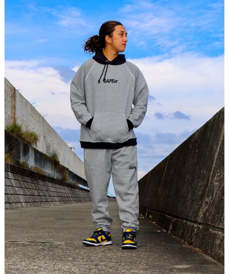 【A0026-337】■PULLOVER SWEAT HOODIE■霜降りグレー