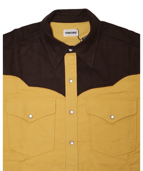 【A0026-063】■YOUNGTIMER WESTERN SHIRT■ヨークブラウン