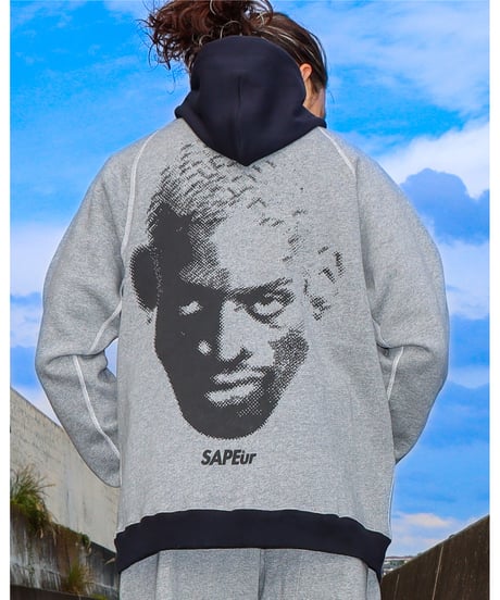 【A0026-337】■PULLOVER SWEAT HOODIE■霜降りグレー